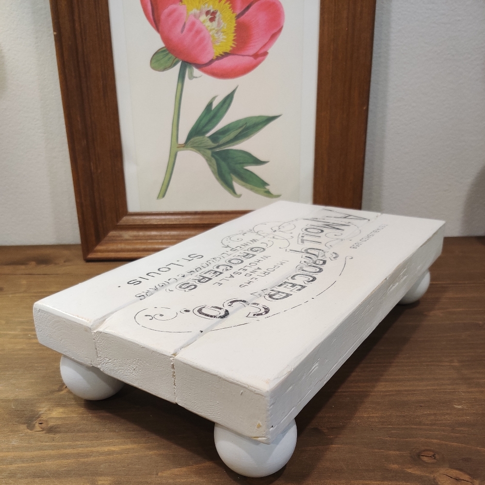 White Solid Wood Rustic Riser Tray - Picture 8 of 10